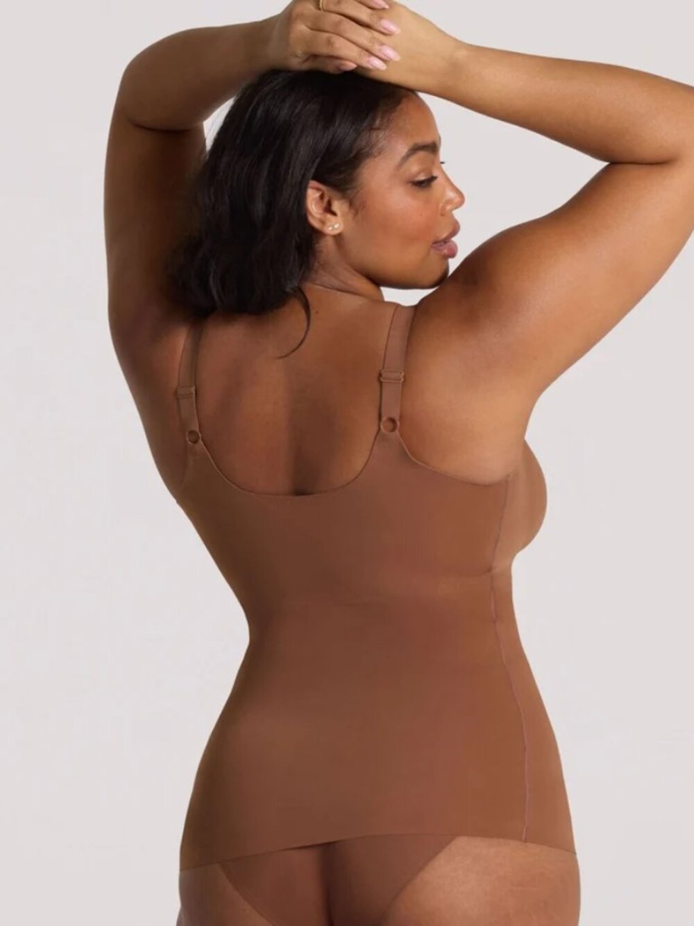 Evelyn & Bobbie Cocoa Structured Scoop Bra Tank Silky Soft Support Like New L - Picture 7 of 12
